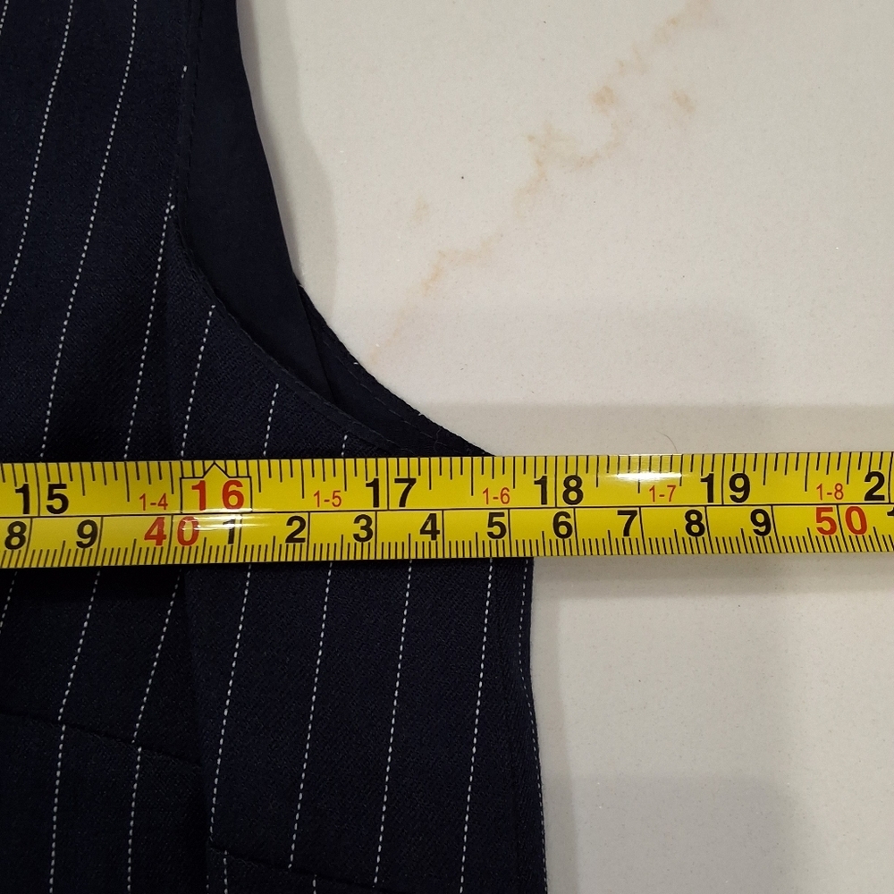 Steve Madden~NWT~Women Pinstripe Button Up Dress~Navy Blue~Office Siren~Prep~LRG - Picture 5 of 6